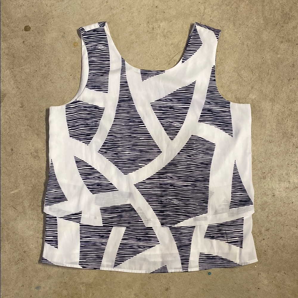 Armani Exchange White and navy Top